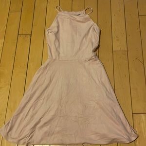 Pink velvet skater dress tank